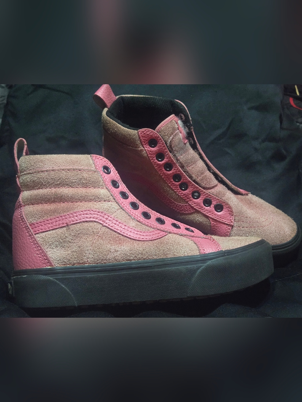 EUC Vans Sk8-Hi Platform MTE Desert Rose Pink Suede Sneaker Boots Women Size 7.5